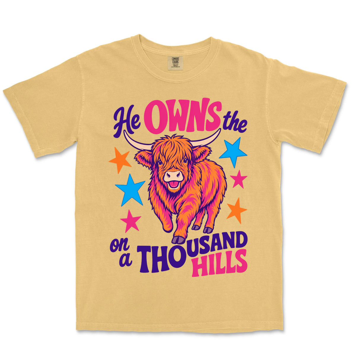 Thousand Hills Highland Cow | Mustard front