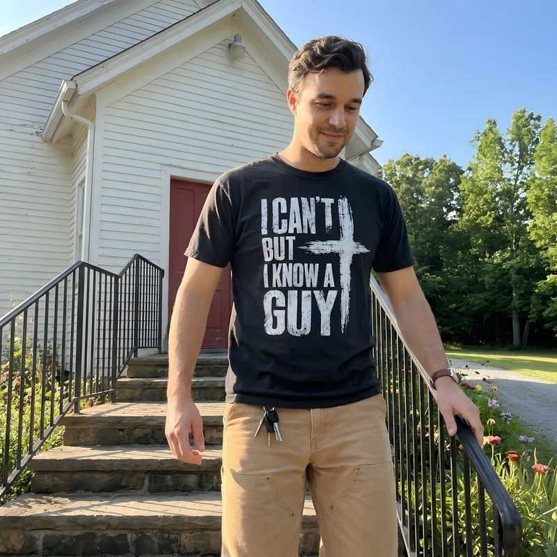 I Can't But I Know A Guy worn by a model | Black model front