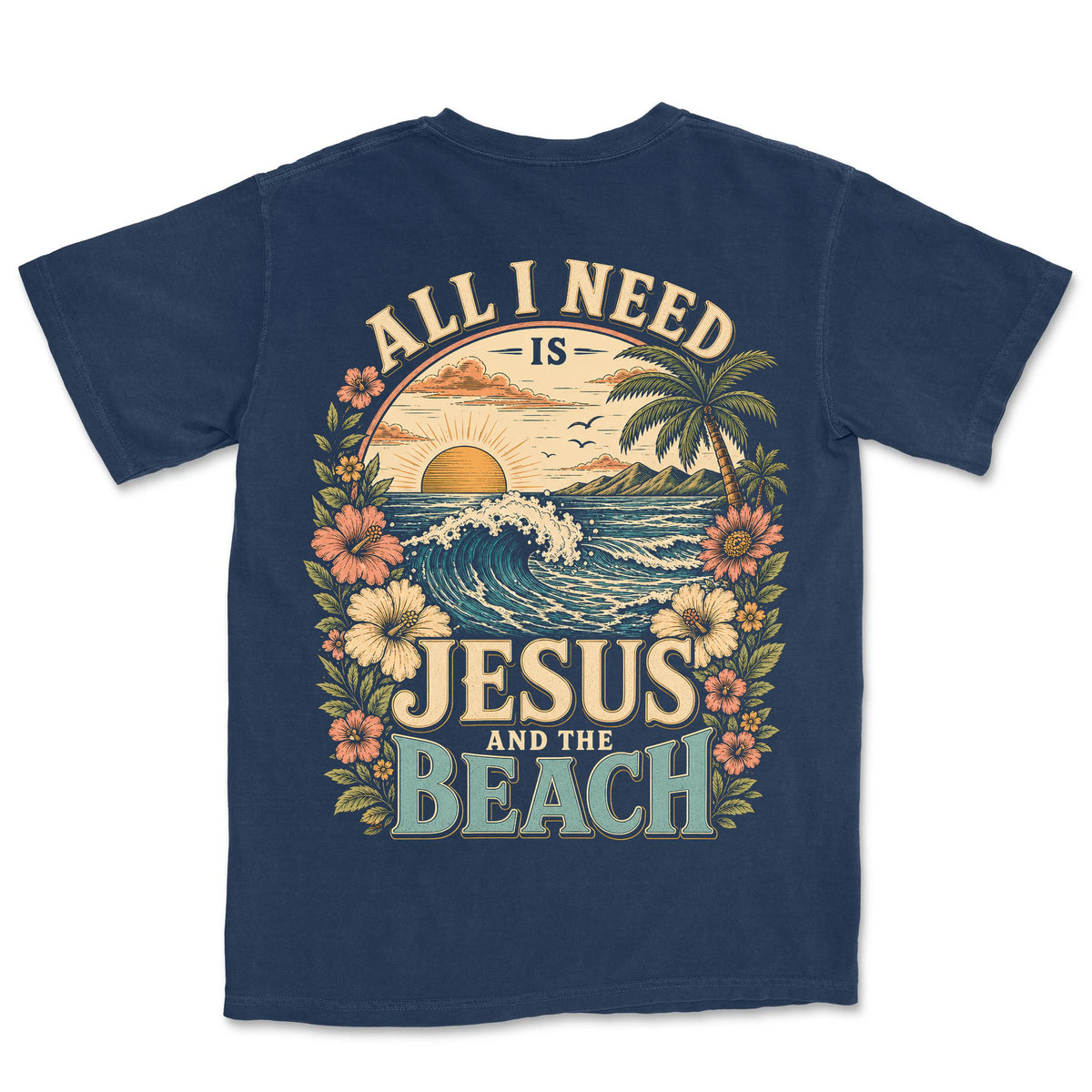 Jesus And The Beach | Navy back