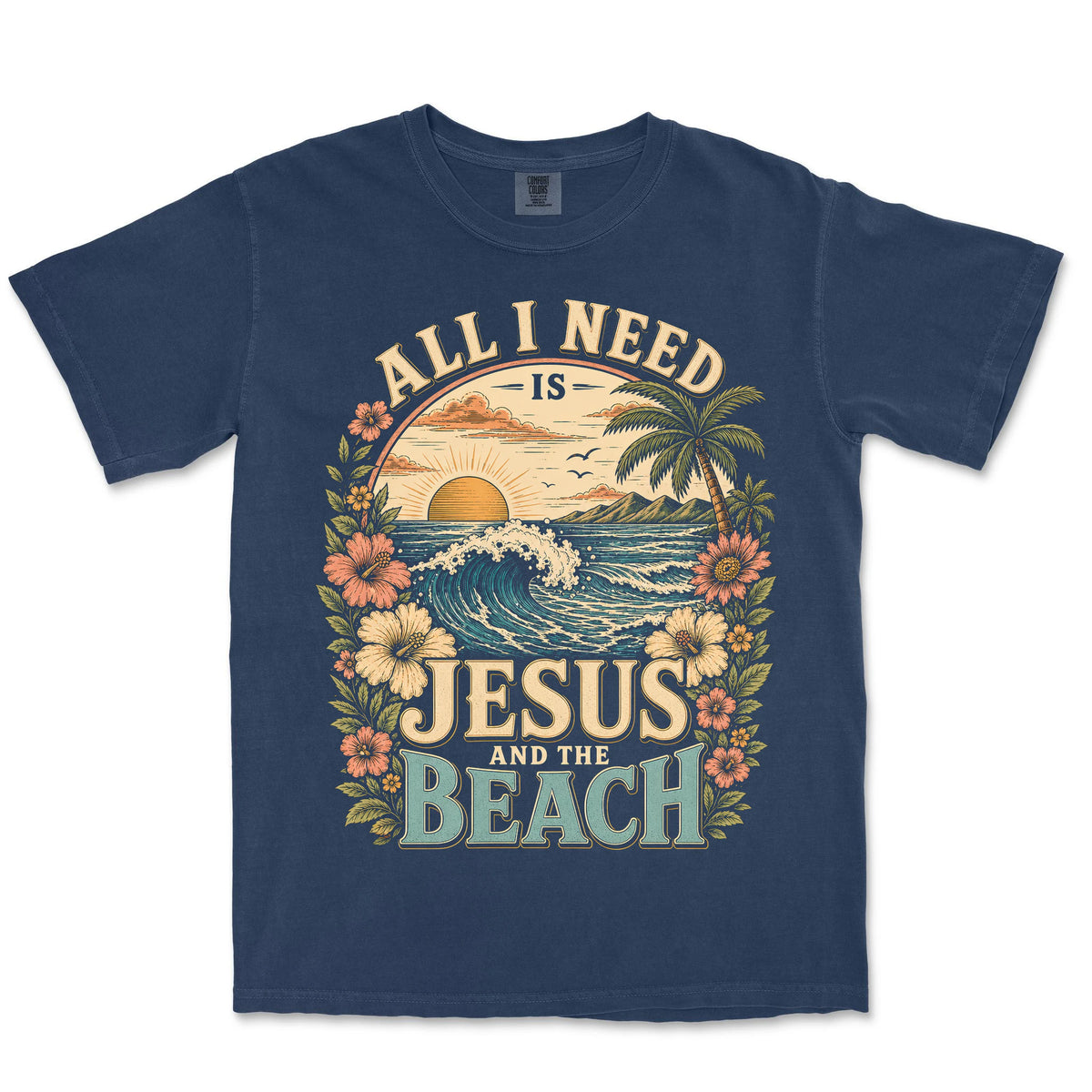 Jesus And The Beach | Navy front