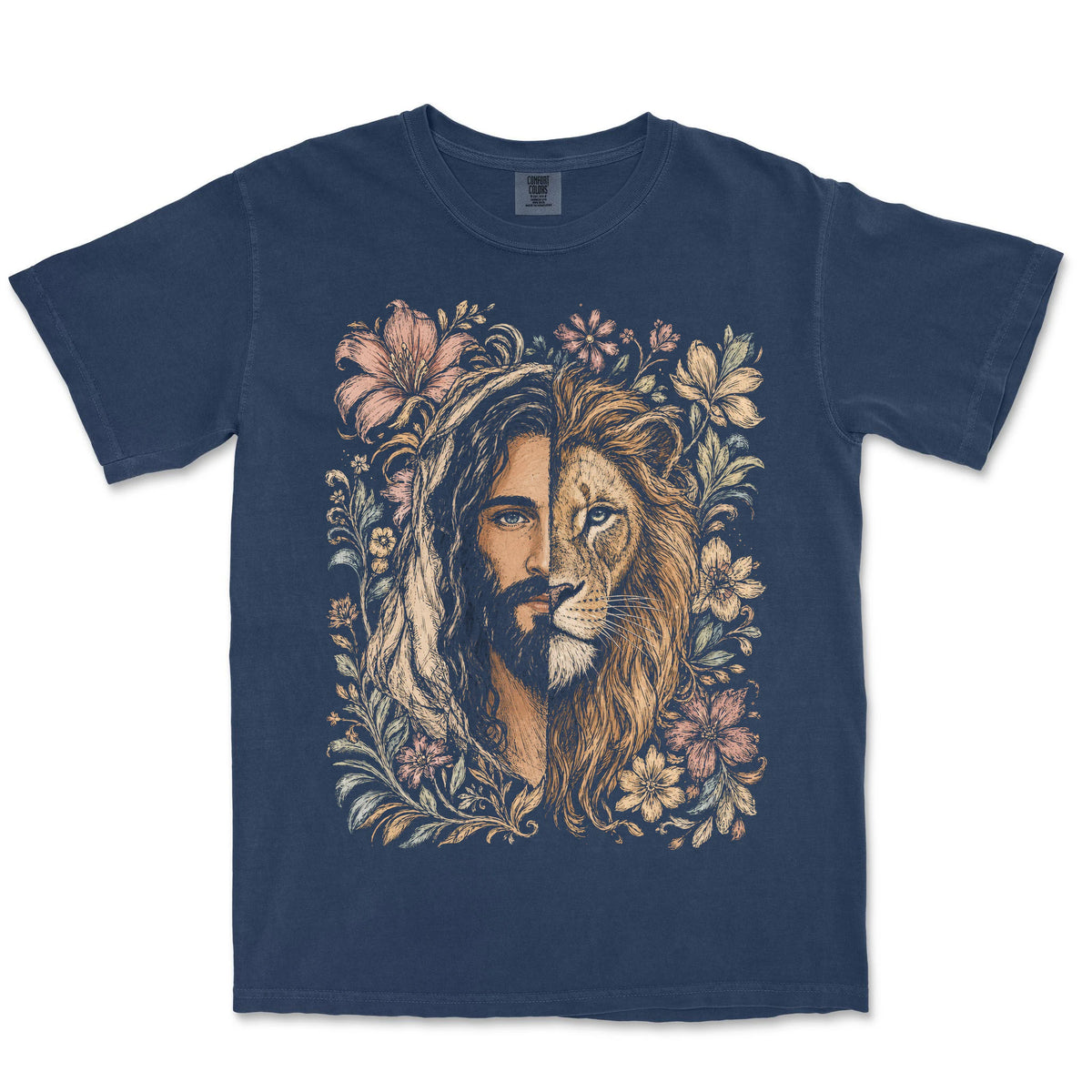 Jesus Lion Of Judah Florals | Navy front