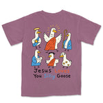 Jesus Loves You Silly Goose Nativity Tee | Berry back