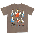 Jesus Loves You Silly Goose Nativity Tee | Espresso back