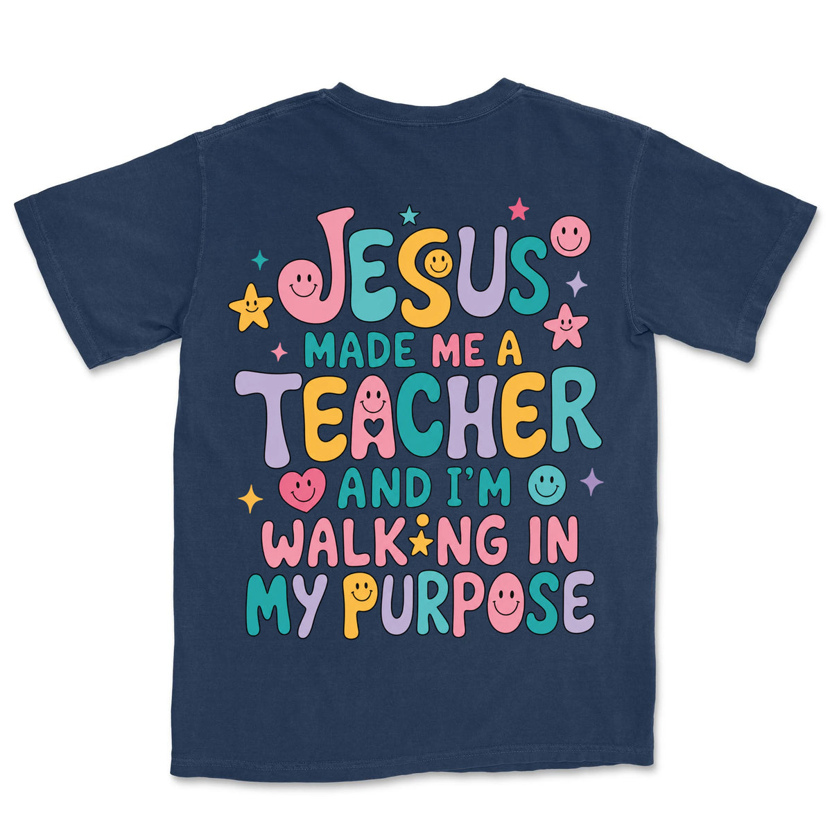 Teacher Purpose Groovy | Navy back