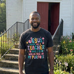 Teacher Purpose Groovy worn by a model | Black model front