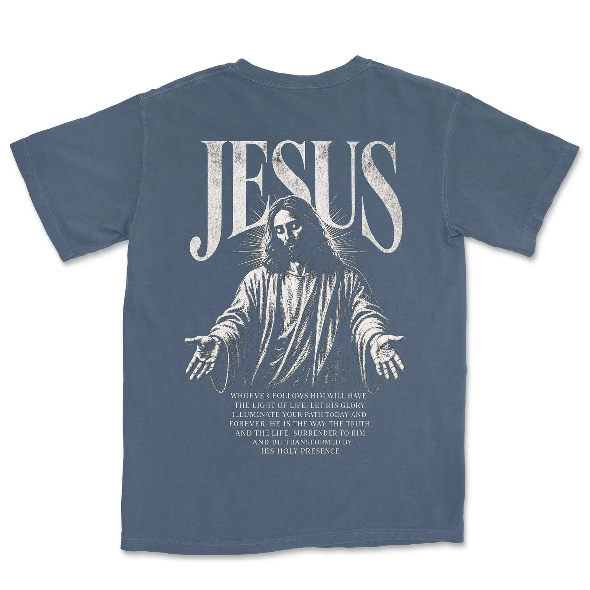 Jesus Open Arms | Denim back