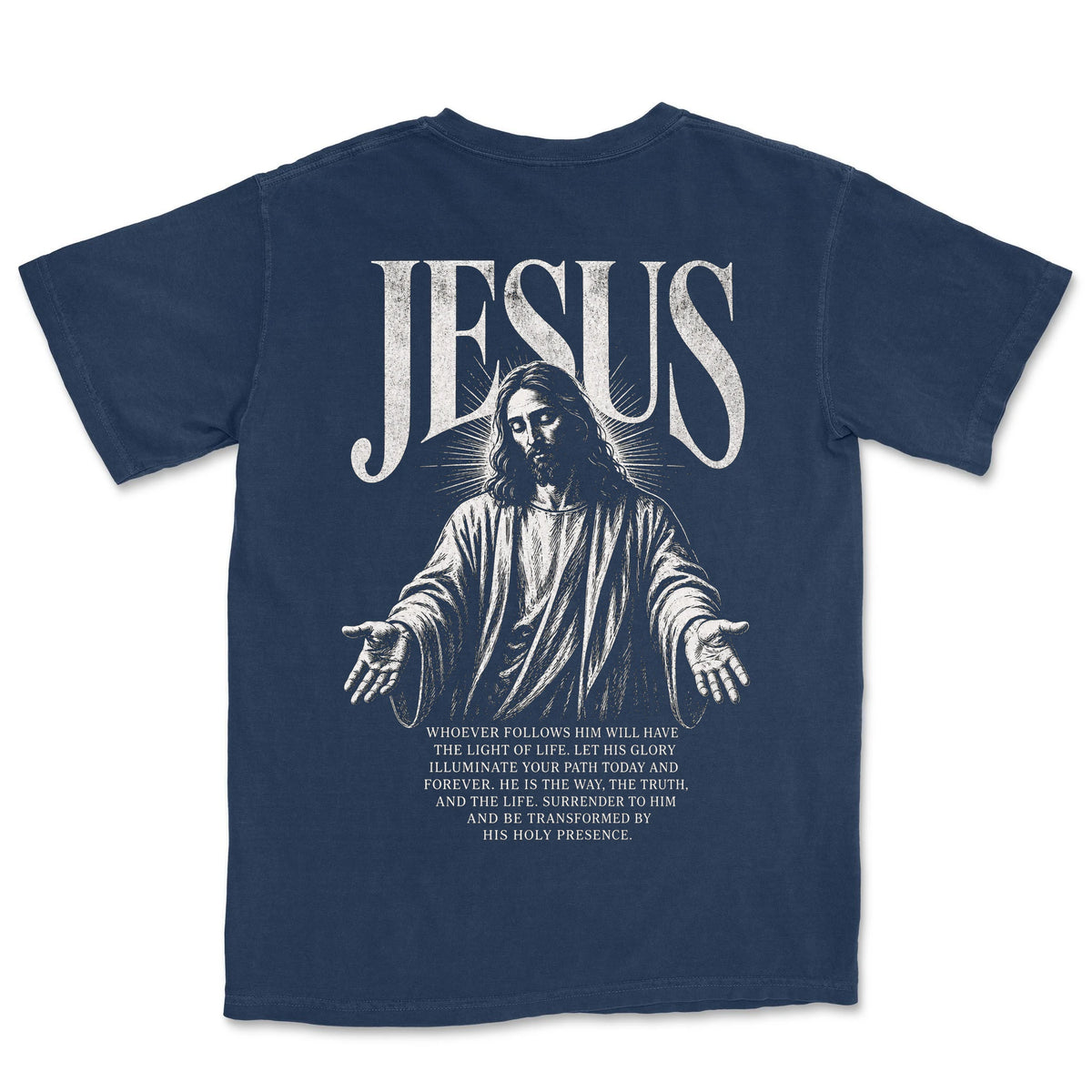 Jesus Open Arms | Navy back