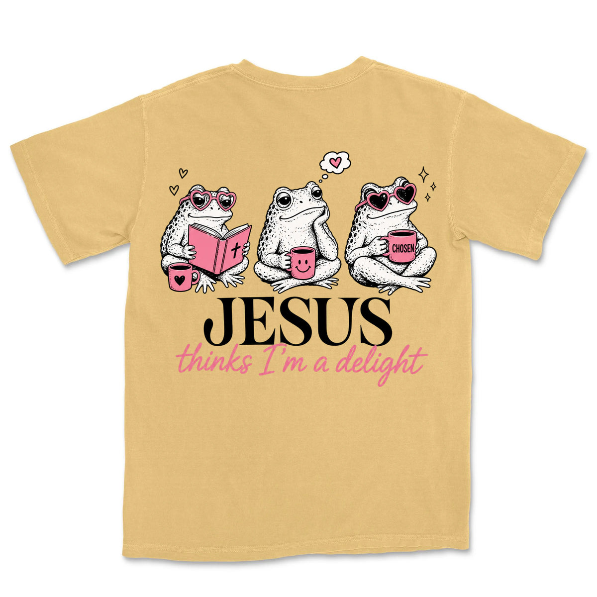 Jesus Thinks I'm A Delight Frogs | Mustard back