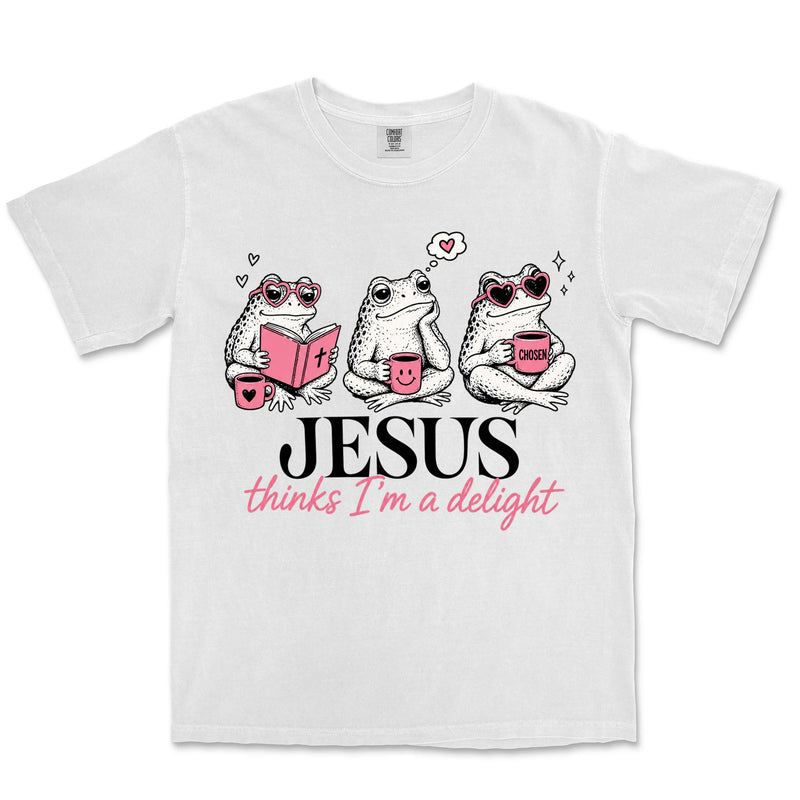 Jesus Thinks I'm A Delight Frogs | White front