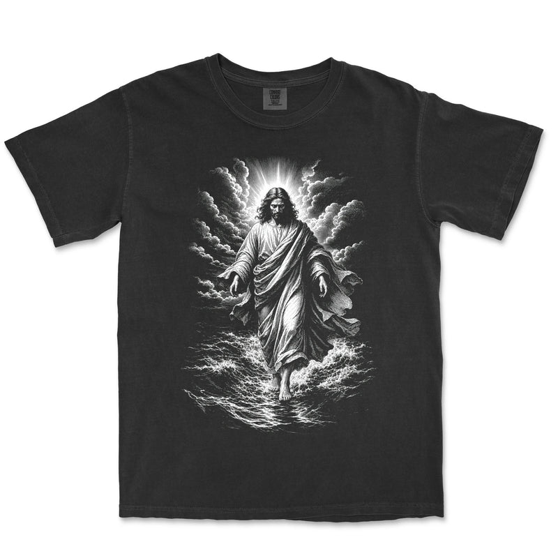 Walking On Water Engraving | Black front
