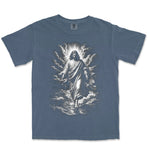 Walking On Water Engraving | Denim front