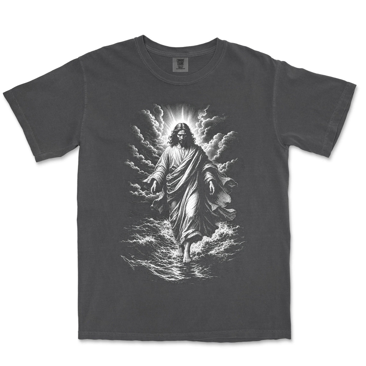Walking On Water Engraving | Graphite front