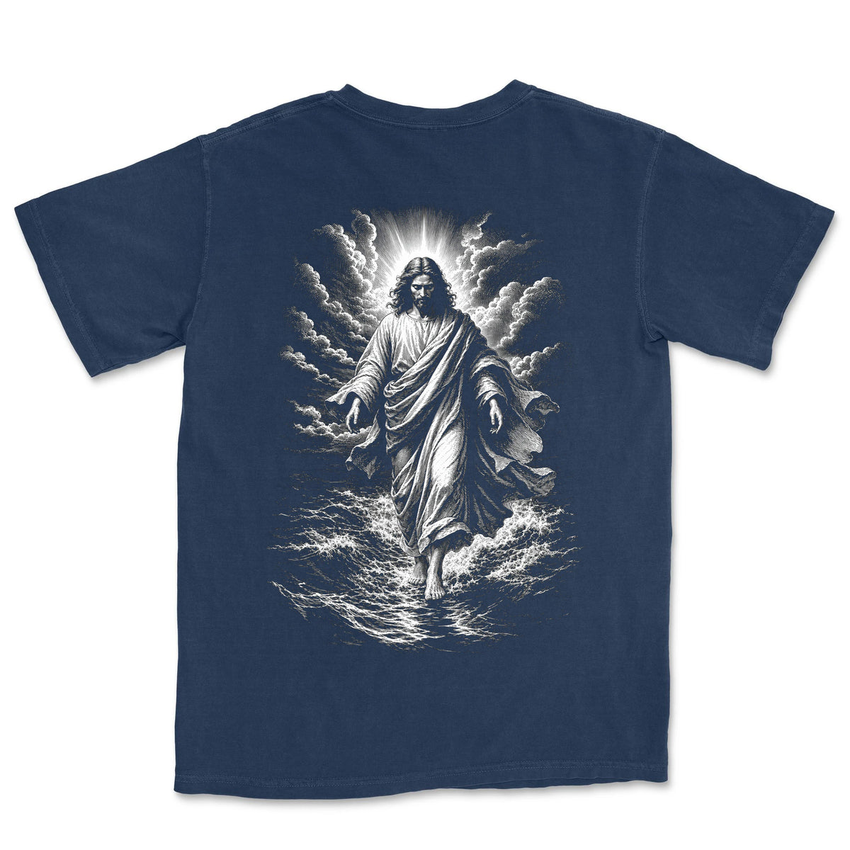 Walking On Water Engraving | Navy back