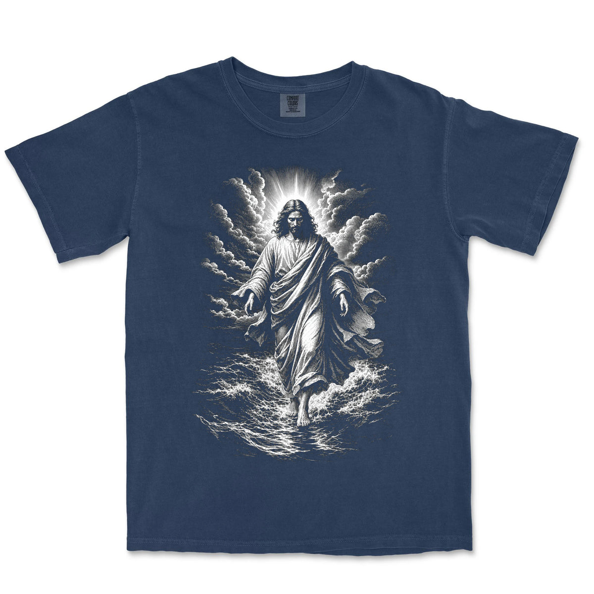 Walking On Water Engraving | Navy front