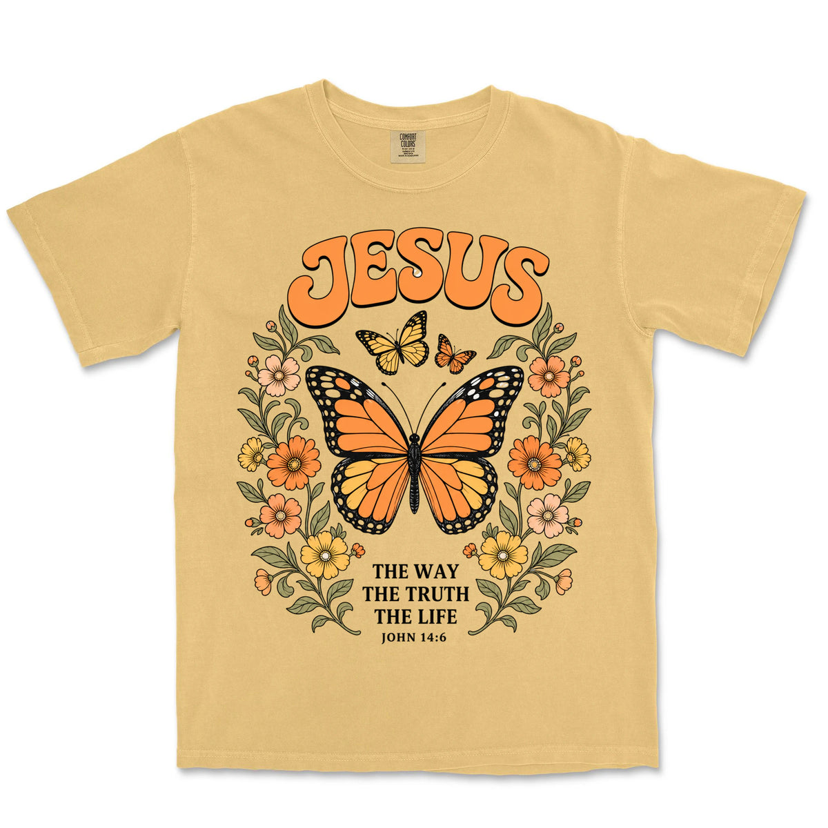 Jesus Monarch Butterfly | Mustard front