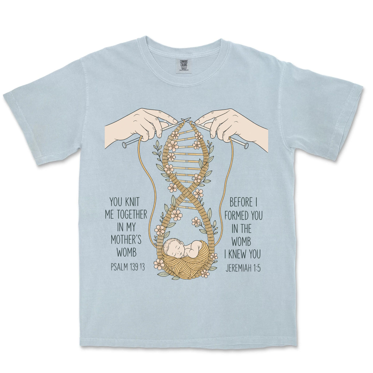 Knit Together Golden | Chambray front