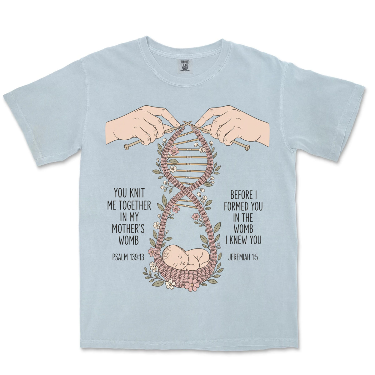 Knit Together Pink | Chambray front