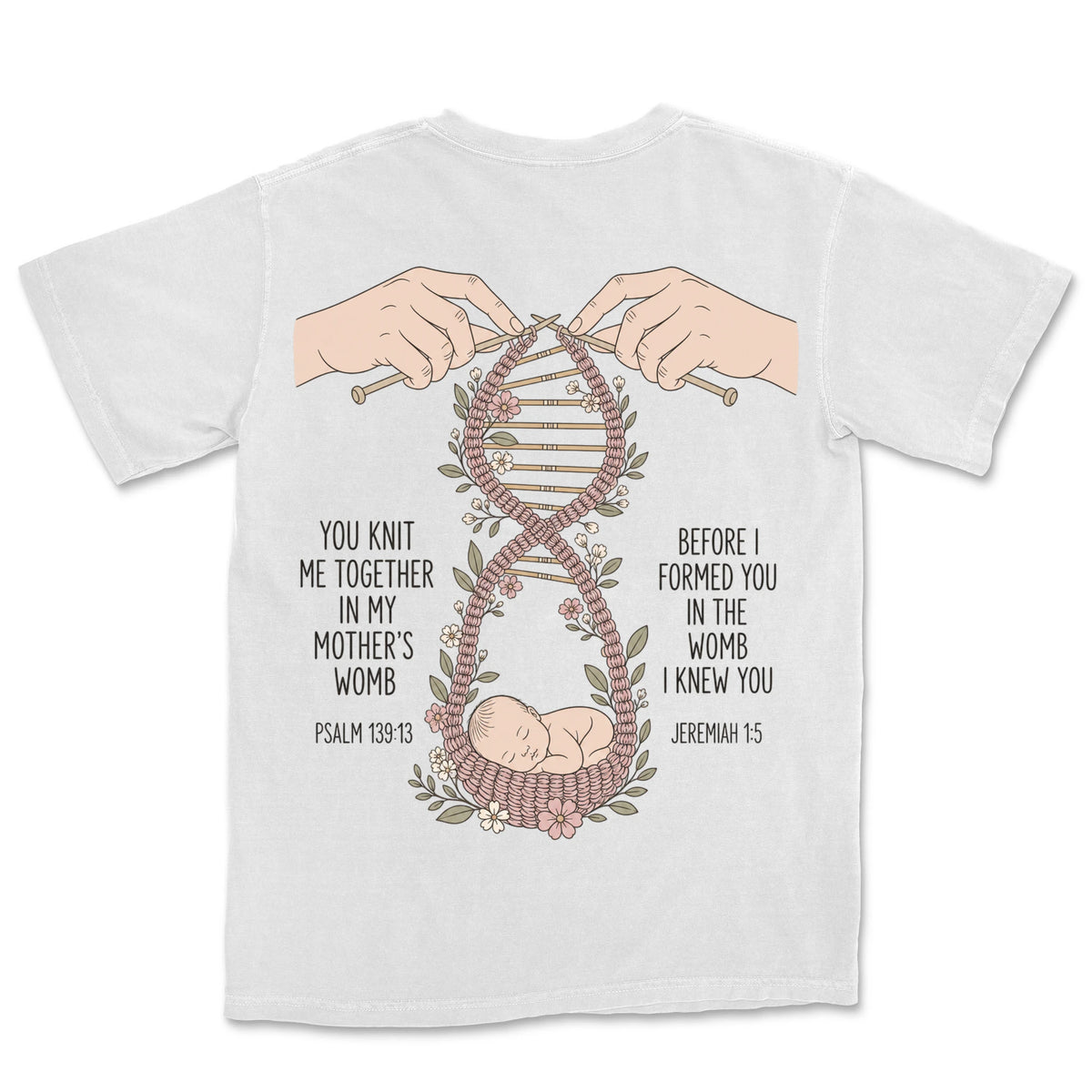 Knit Together Pink | White back