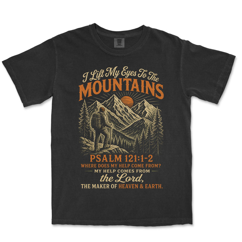 I Lift My Eyes To The Mountains | Black front