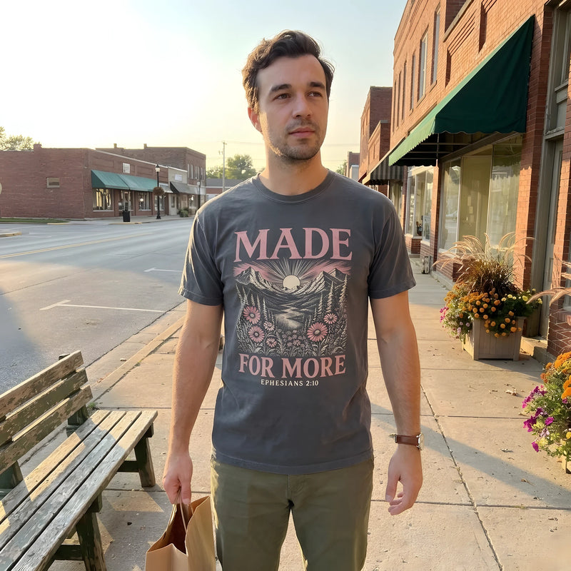 Made For More worn by a model | Graphite model front