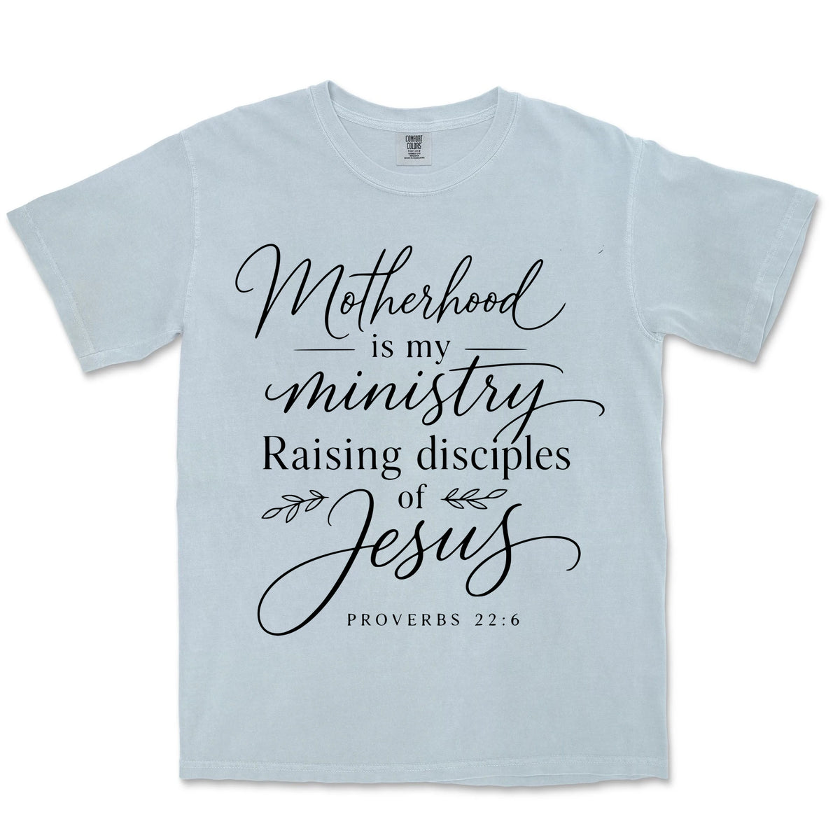 Motherhood Is My Ministry | Chambray front