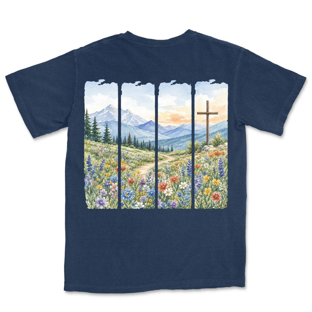 Meadow Cross Panels | Navy back