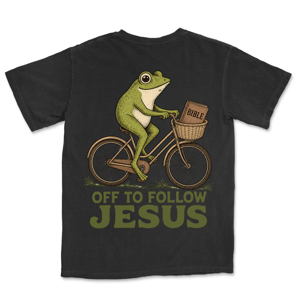 Off To Follow Jesus Frog | Black back