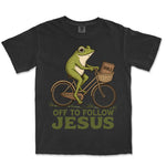 Off To Follow Jesus Frog | Black front