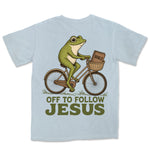 Off To Follow Jesus Frog | Chambray back