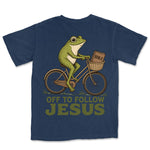 Off To Follow Jesus Frog | Navy back