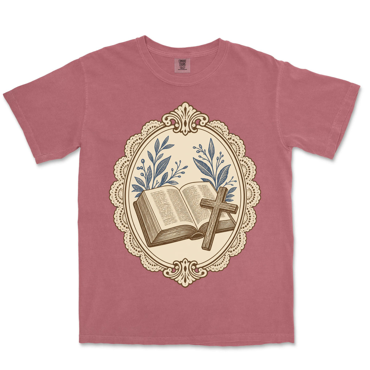 Bible And Cross Cameo | Crimson front