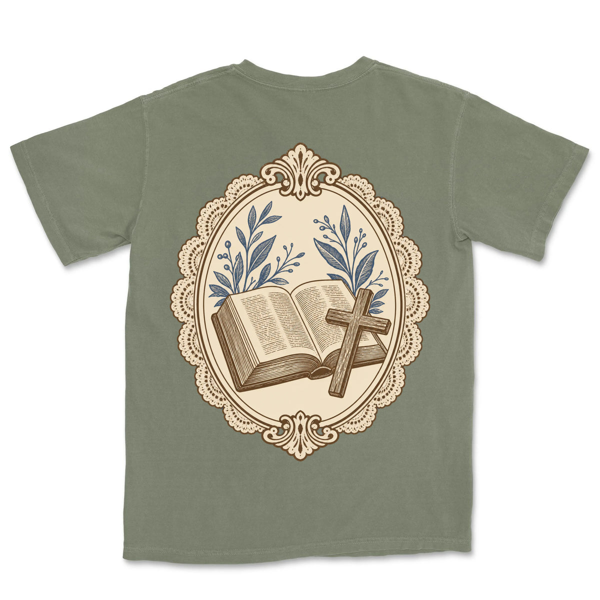 Bible And Cross Cameo | Sage back