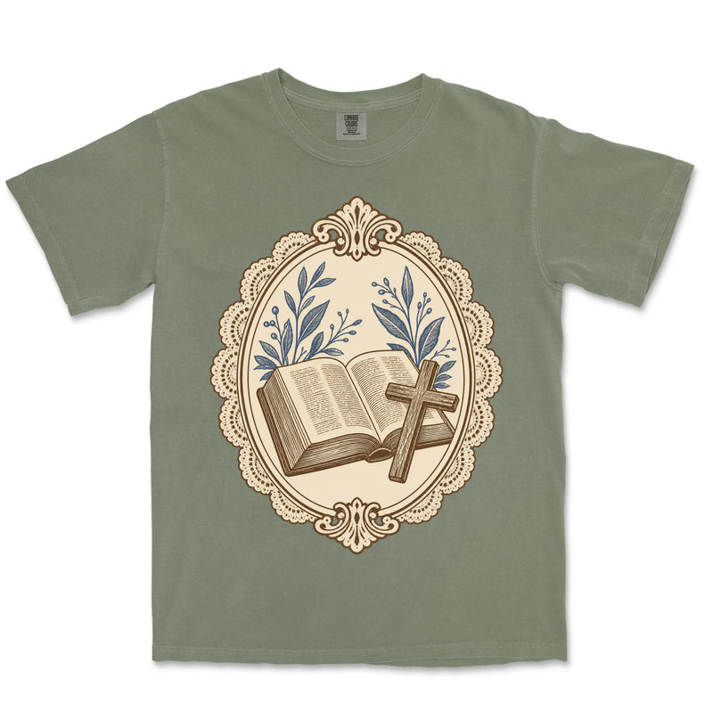Bible And Cross Cameo | Sage front