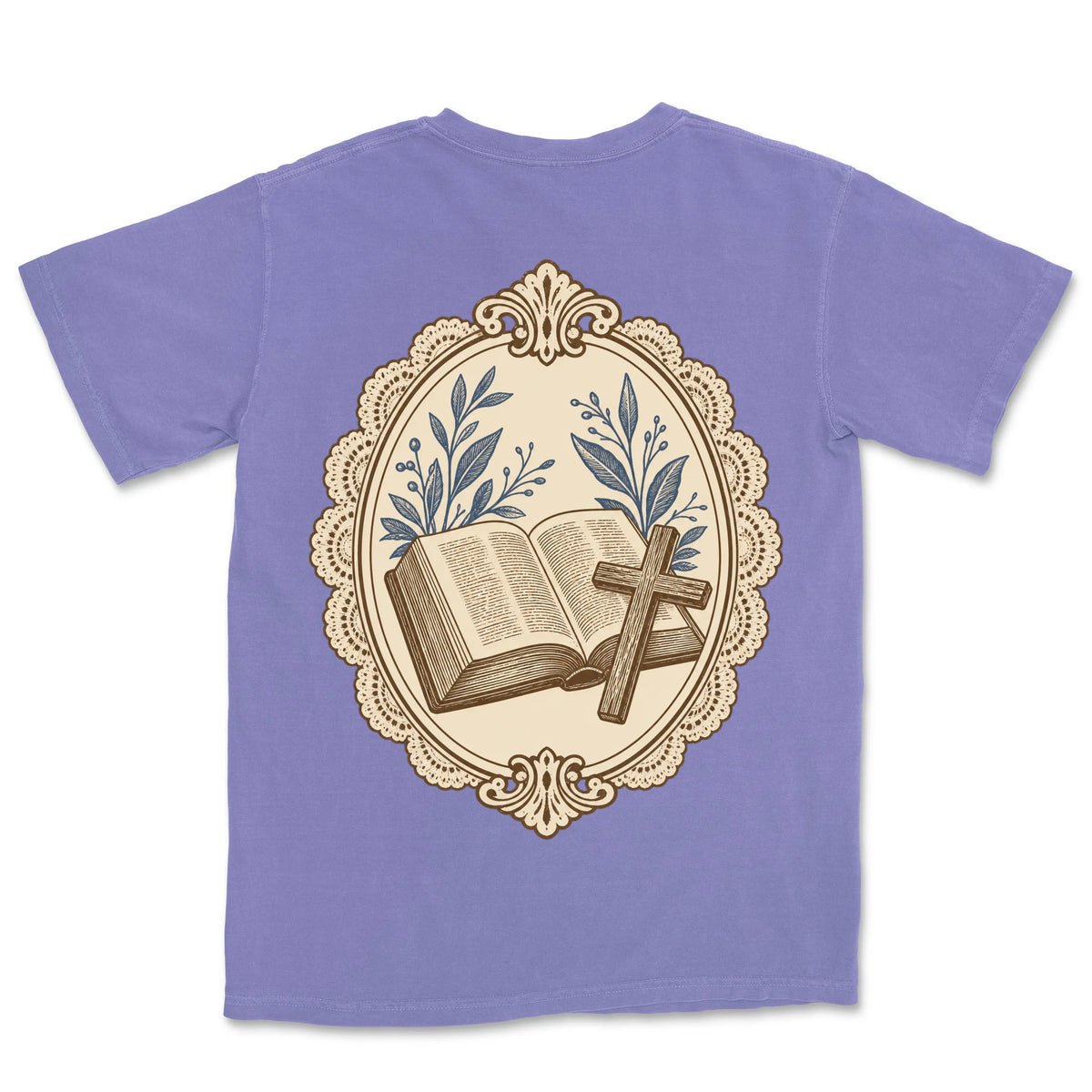 Bible And Cross Cameo | Violet back