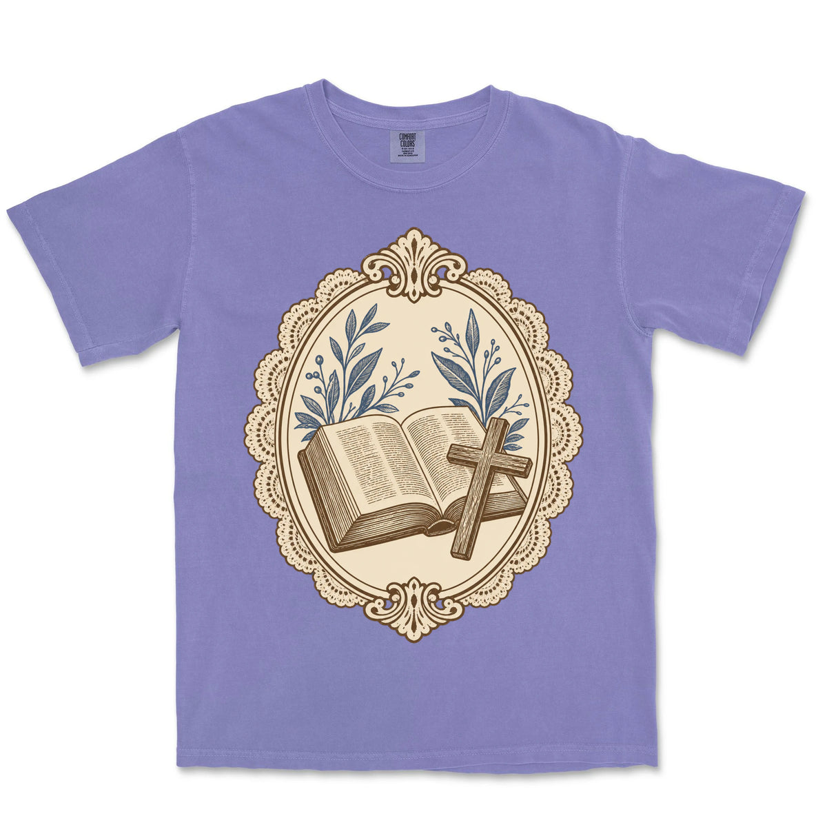 Bible And Cross Cameo | Violet front