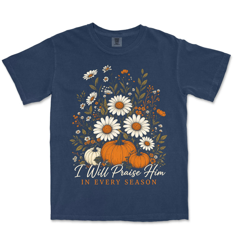 Praise Him In Every Season | Navy front