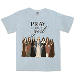 Pray Like A Girl Saints | Chambray front