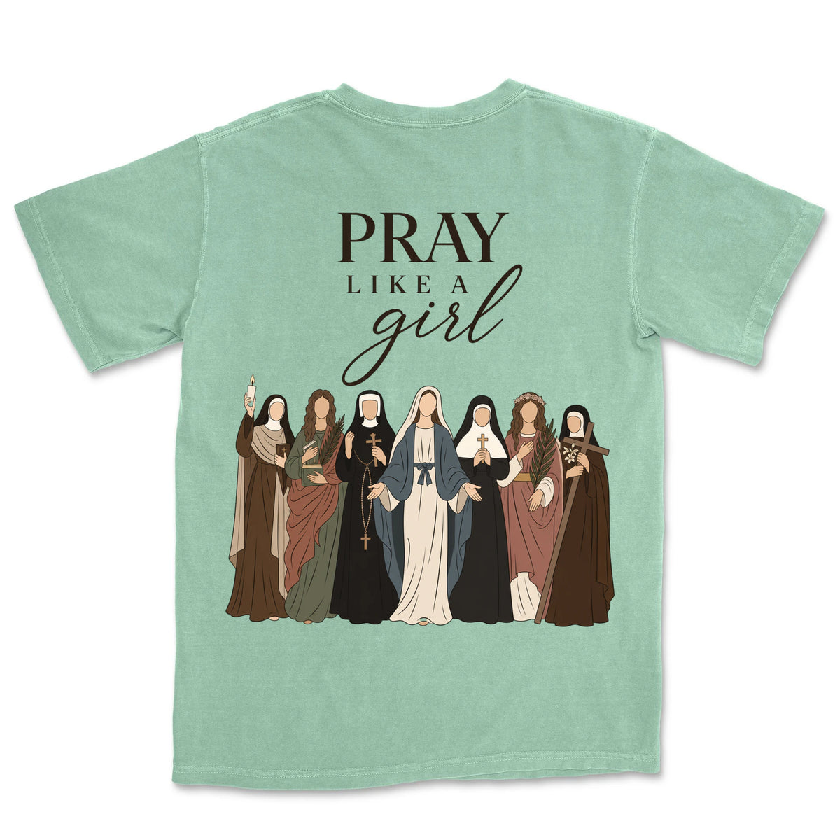 Pray Like A Girl Saints | Island Reef back