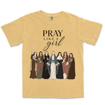 Pray Like A Girl Saints | Mustard front