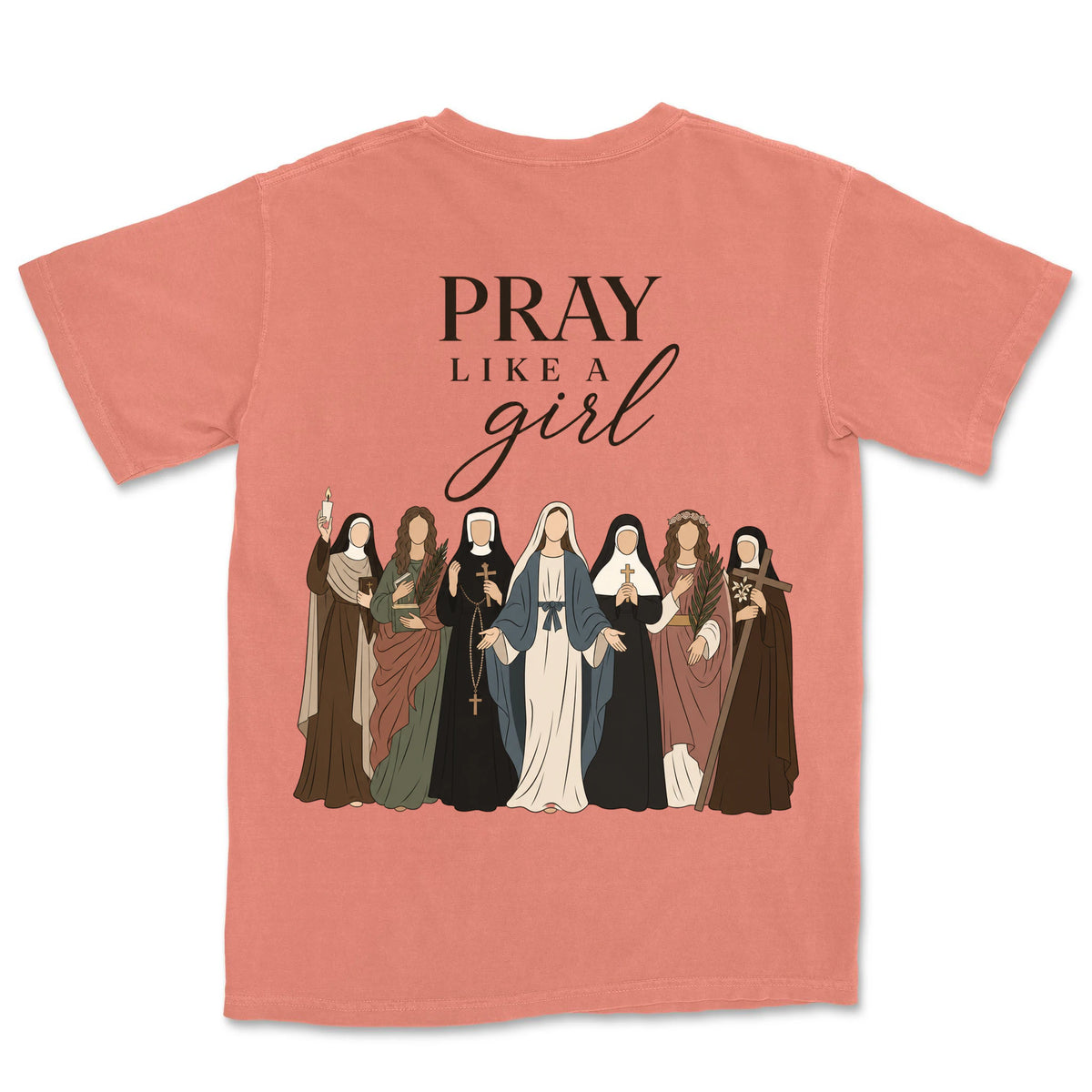 Pray Like A Girl Saints | Terracotta back