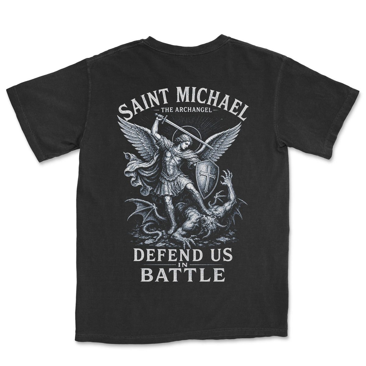 Saint Michael Defend Us | Black back