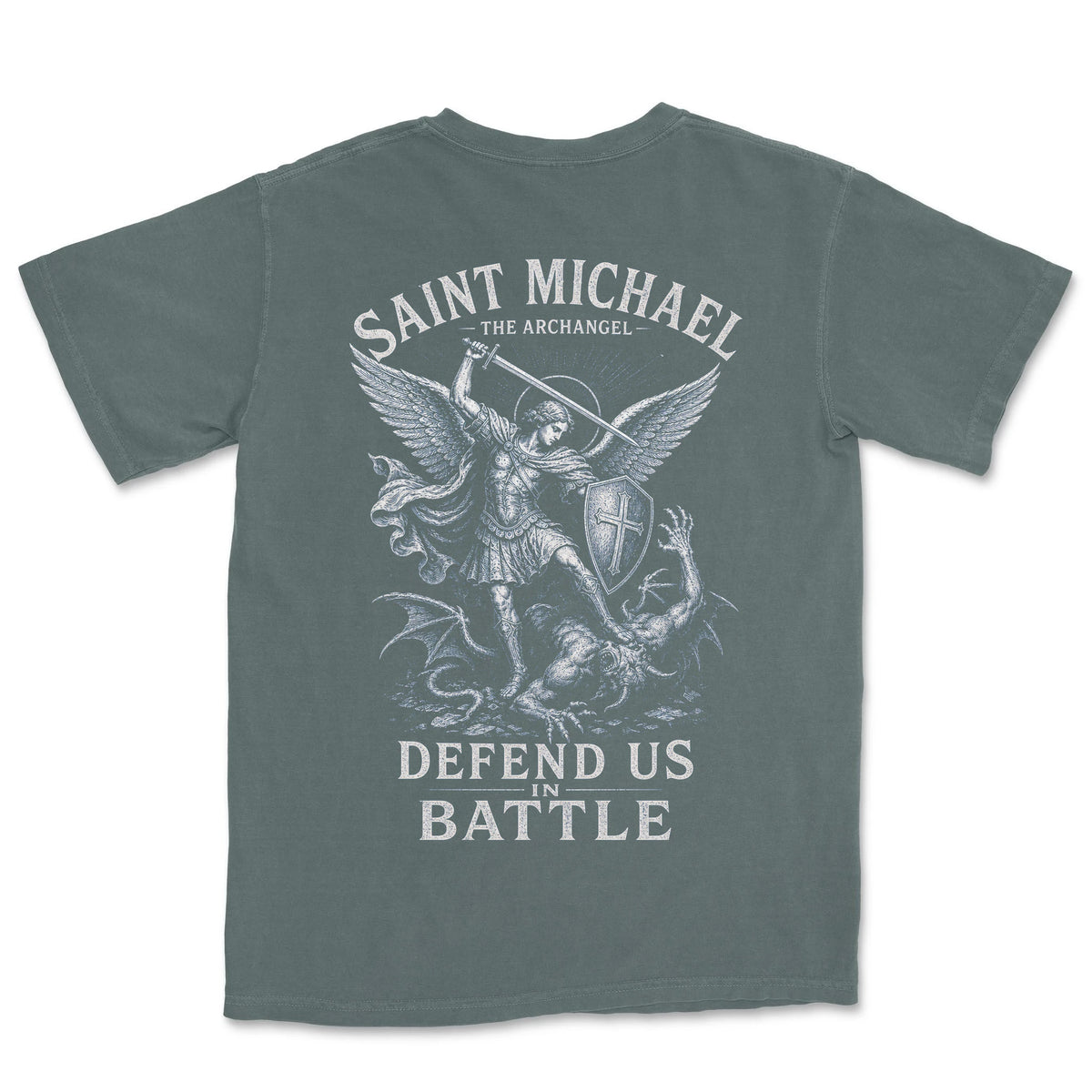 Saint Michael Defend Us | Blue Spruce back