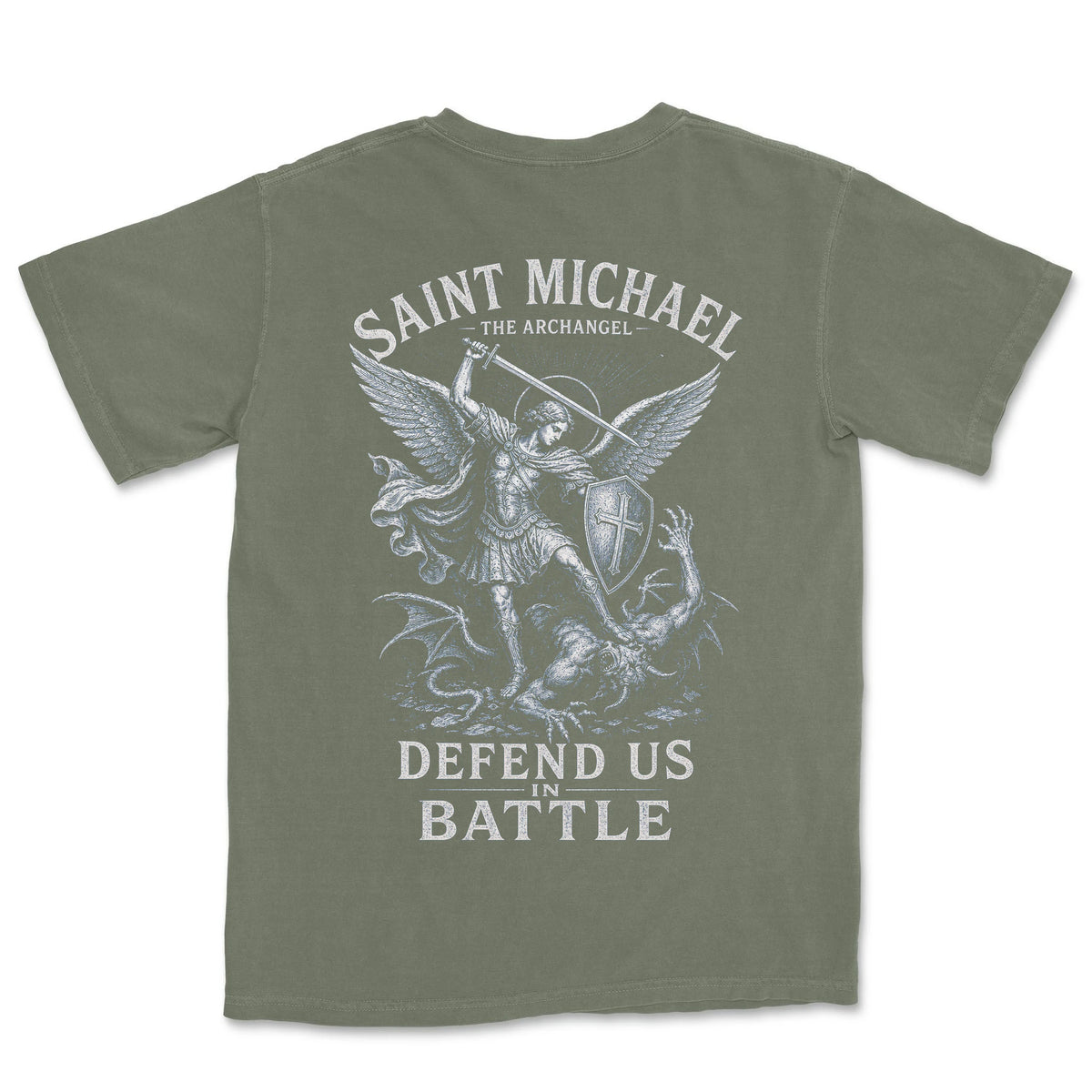 Saint Michael Defend Us | Moss back