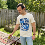 Trust The One Who Calms Seas worn by a model | Ivory model front