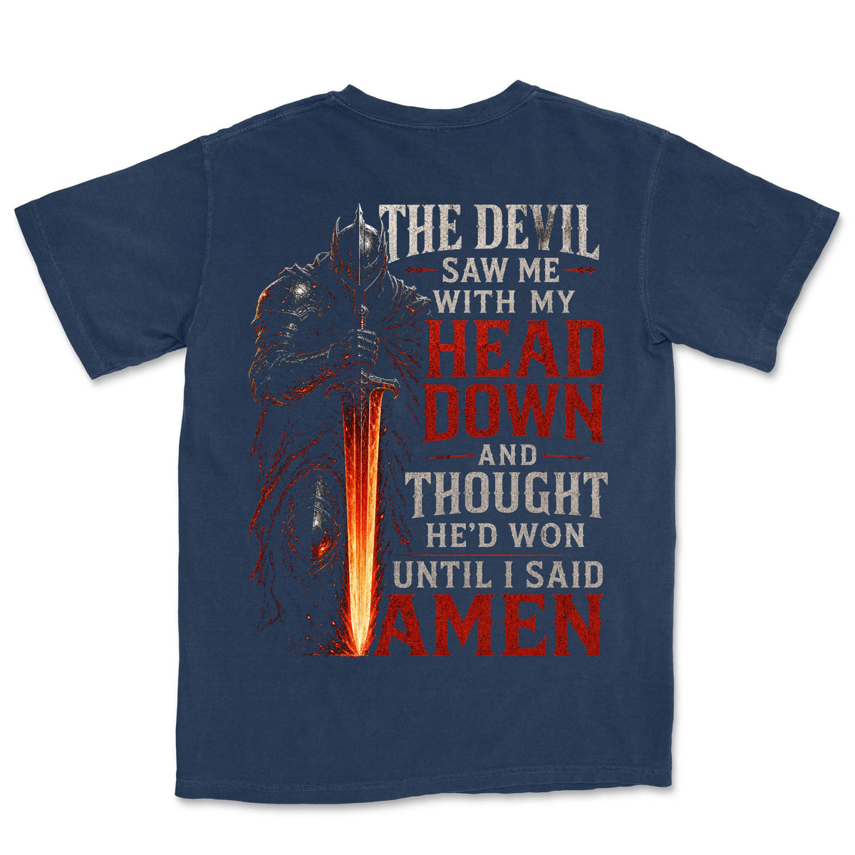 Until I Said Amen Knight | Navy back
