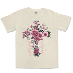 Walk By Faith Rose Cross | Ivory front