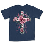 Walk By Faith Rose Cross | Navy back