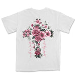 Walk By Faith Rose Cross | White back