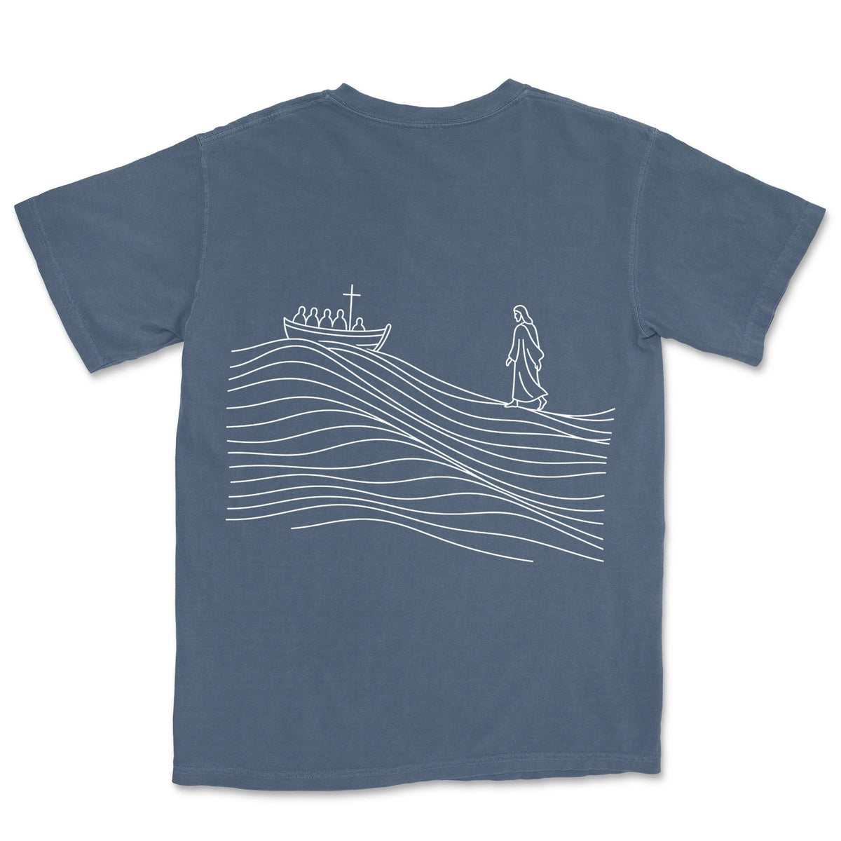 He Walks on The Water | Denim back