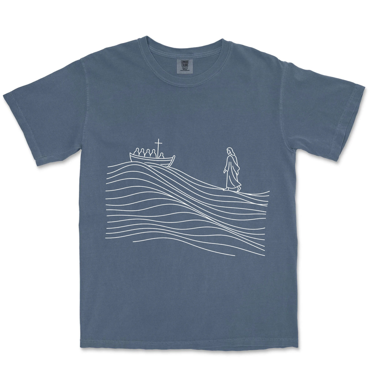 He Walks on The Water | Denim front
